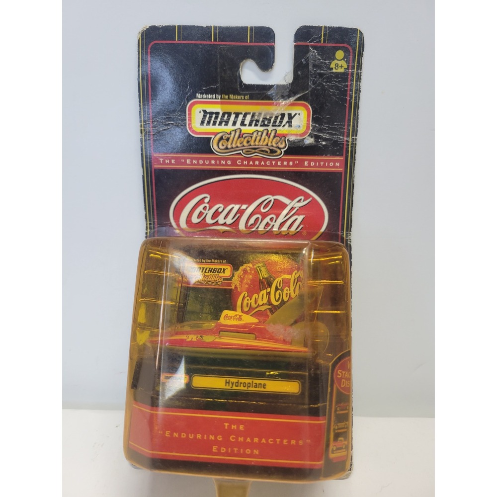 Matchbox Coca-Cola Enduring Characters Hydroplane‎ Red Yellow Diecast Boat Case